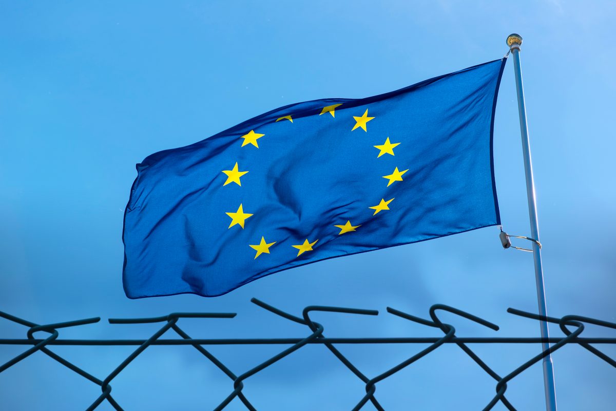 EU flag and fence