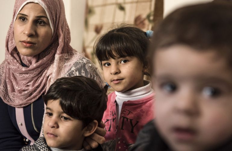 Refugee family