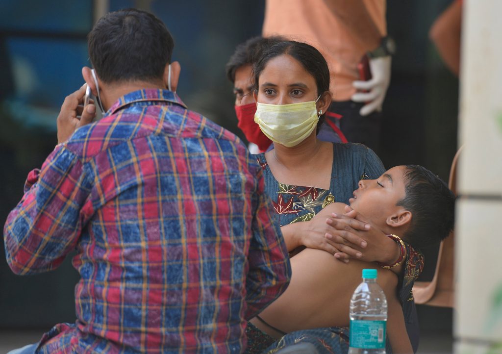 family outside hospital