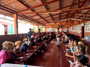 Migrant youth from Myanmar attend an NCCM labor rights training session at KM48 Leaning Center in Phu Pra Districk, Tak Province