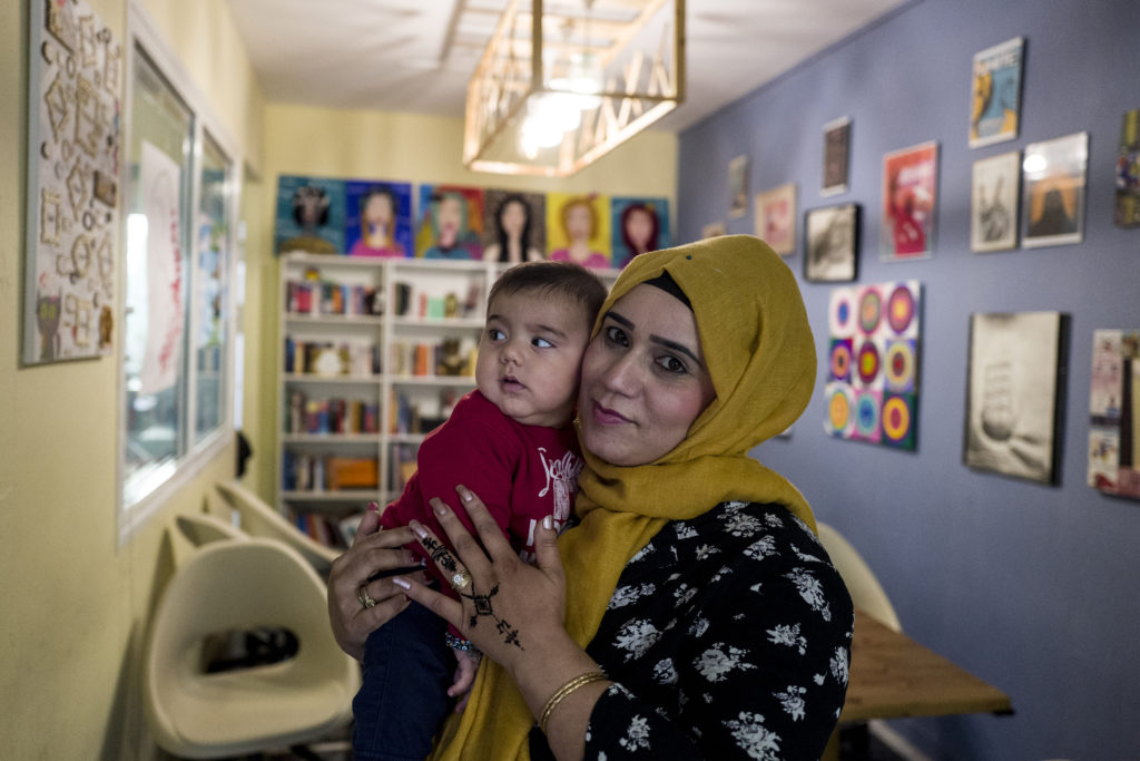 Mother and child at Irida Women's Centre, Thessaloniki, Greece 