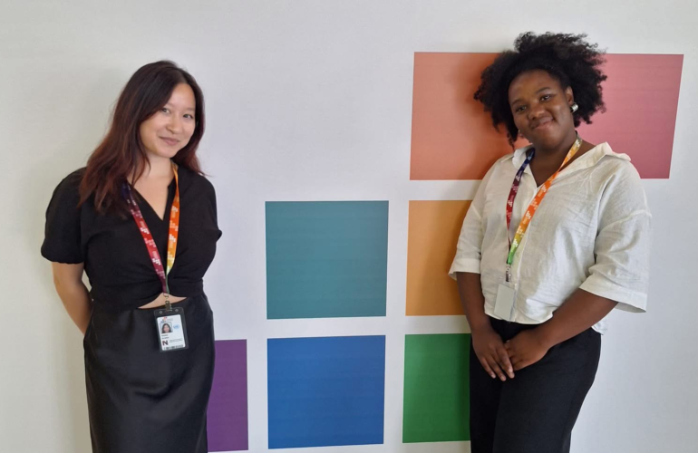ICMC’s Elana Wong and Oumou Diallo at the 4th International Conference on Financing for Development, held in Sevilla, Spain, in June-July 2025 © ICMC