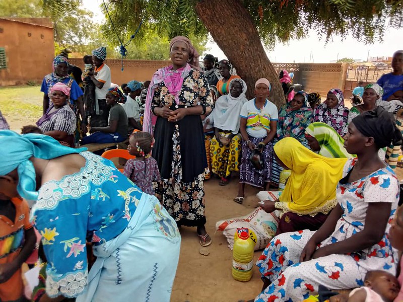 Refugee families attend the Child Friendly Space provided by ICMC and national member the Conference of Catholic Bishops of Burkina Faso