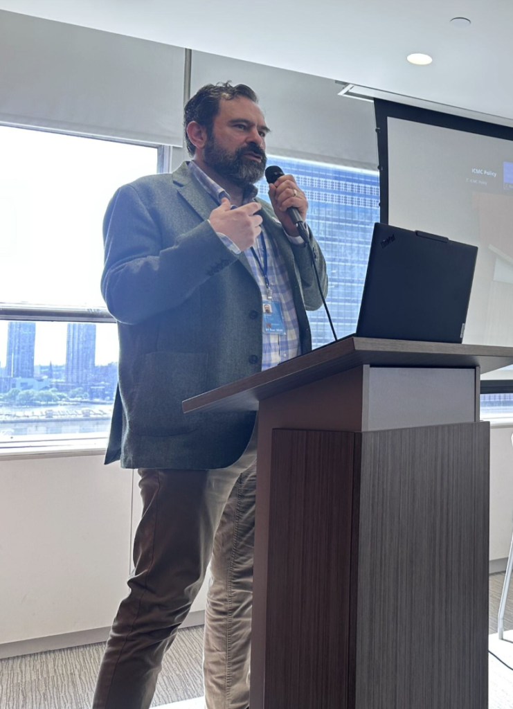 Victor Genina of Caritas Internationalis addresses the IMRF interfaith side event on 7 May