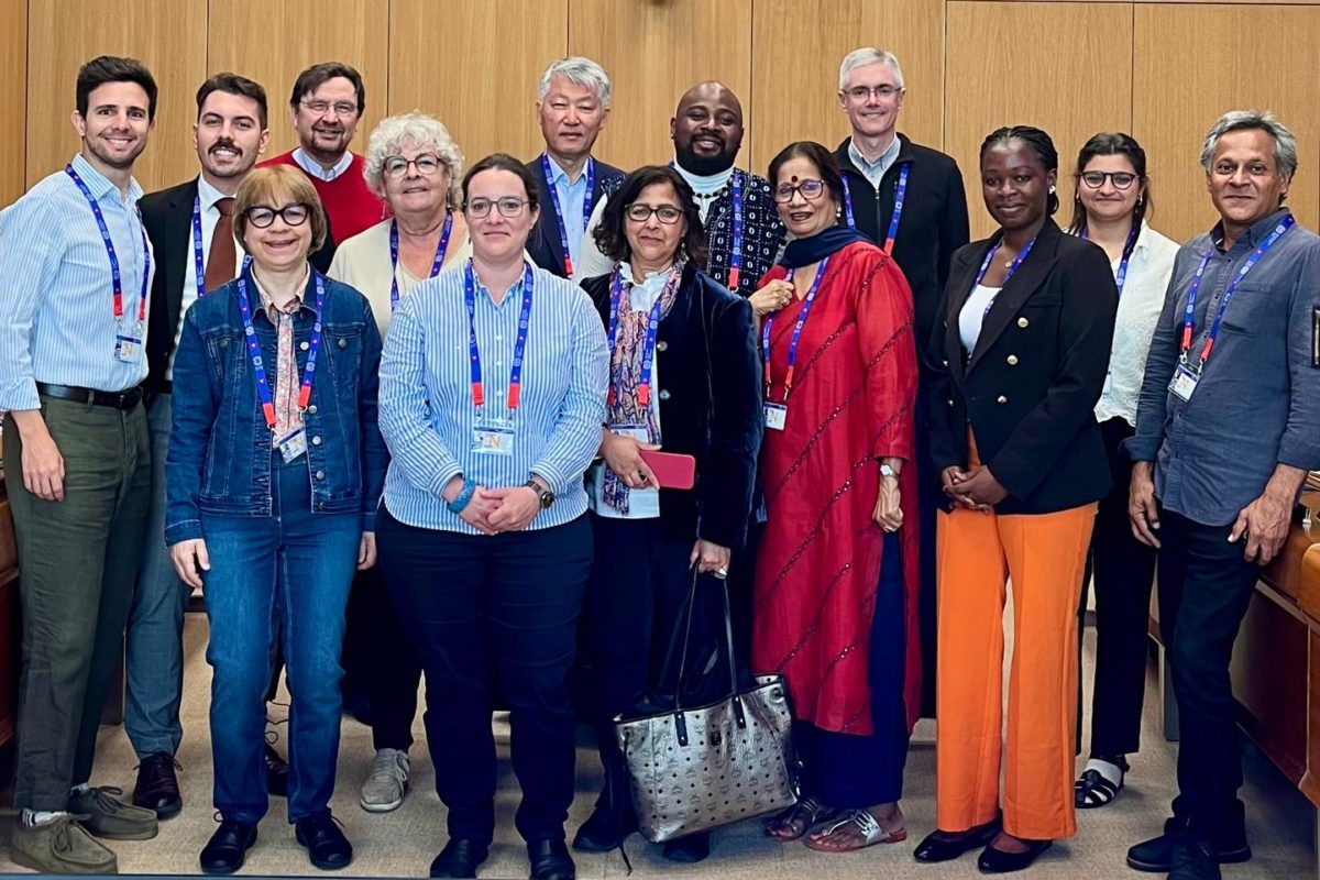At the ILC, the ILO coordinates a briefing for international NGOs, providing information briefings on the and a space for participants to reflect on the processes and debates included in the ILC agenda. Photo: ICMC President Christine Nathan and ICMC’s FOWLS Project Manager Ignacio Alonso Alasino with INGO delegates at the 2026 INGO briefing at the ILC