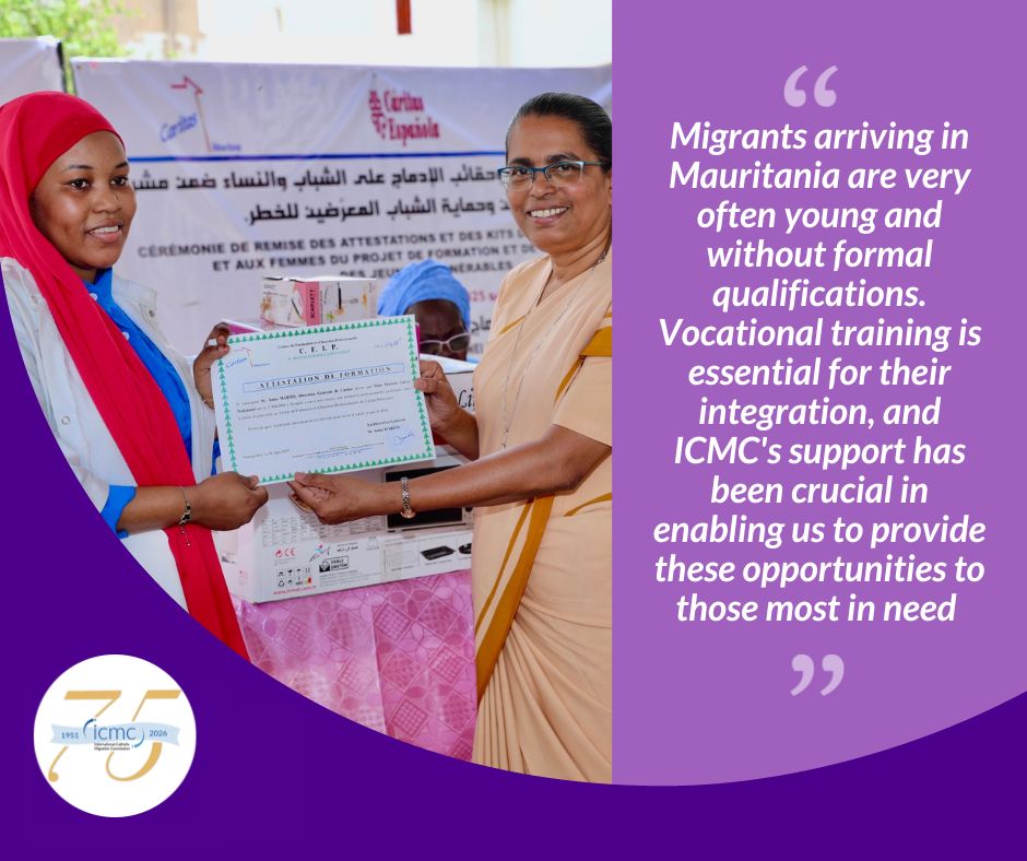 Quote "Migrants arriving in Mauritania are very often young and without formal qualifications. Vocational training is essential for their integration, and ICMC's support has been crucial in enabling us to provide these opportunities to those most in need."