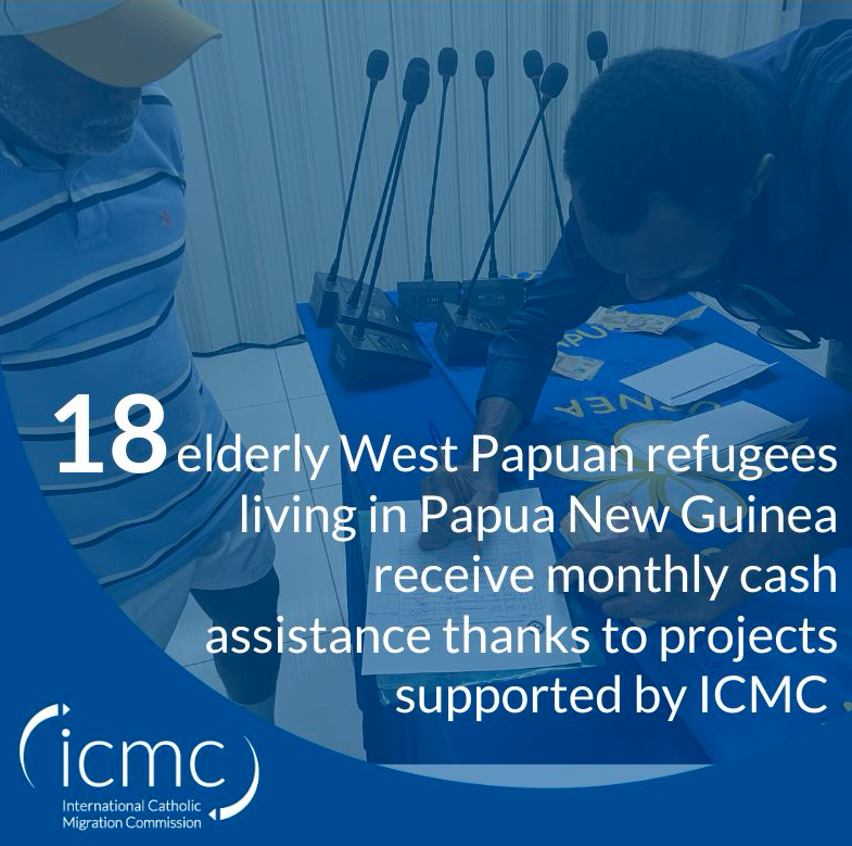 18 elderly West Papuan refugees living in Papua New Guinea receive monthly cash assistance thanks to projects supported by ICMC